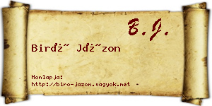 Biró Jázon névjegykártya
